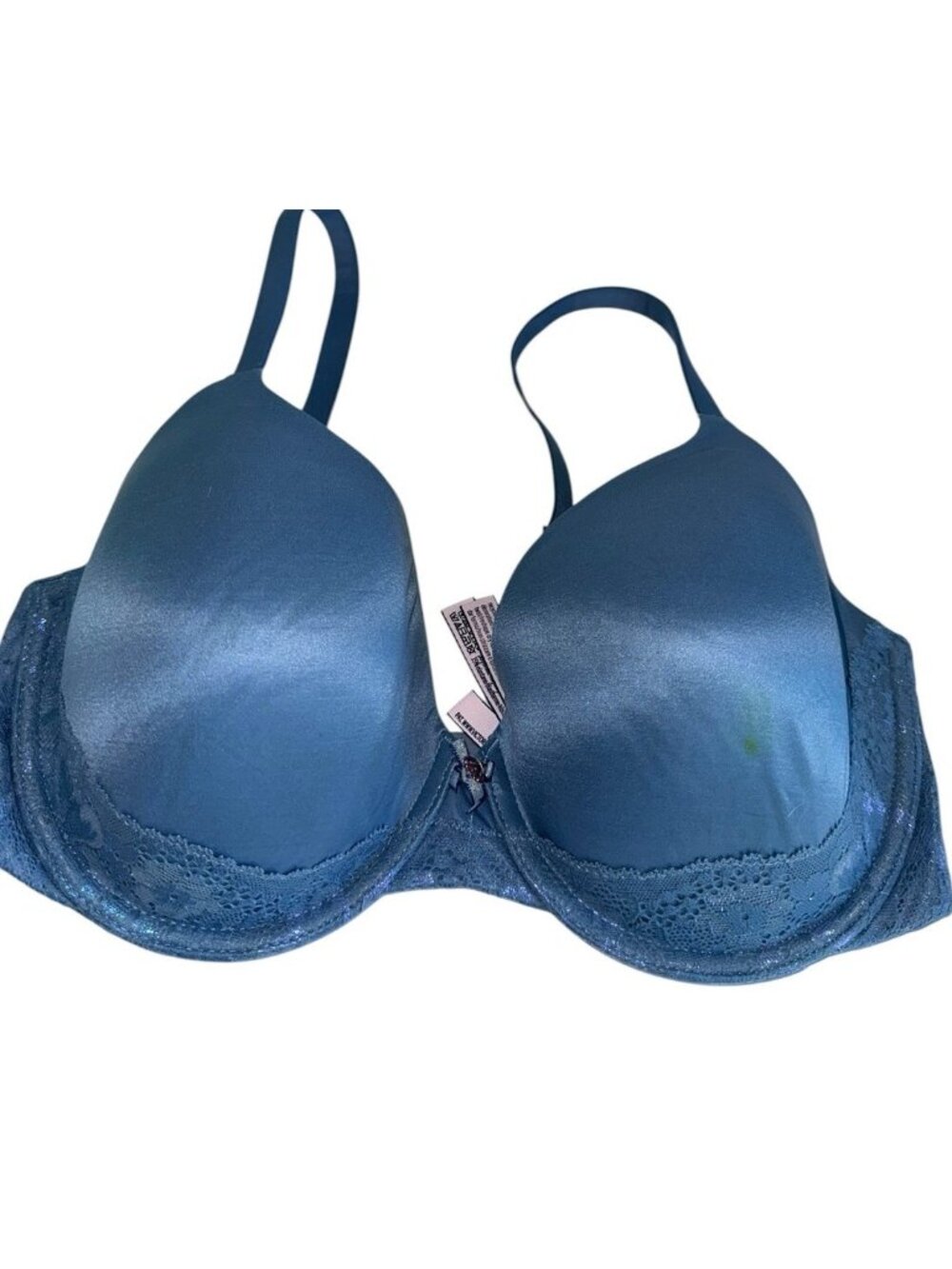 Victorias Secret Body By Victoria Lined Perfect Coverage Bra 32DDD Blue Lace